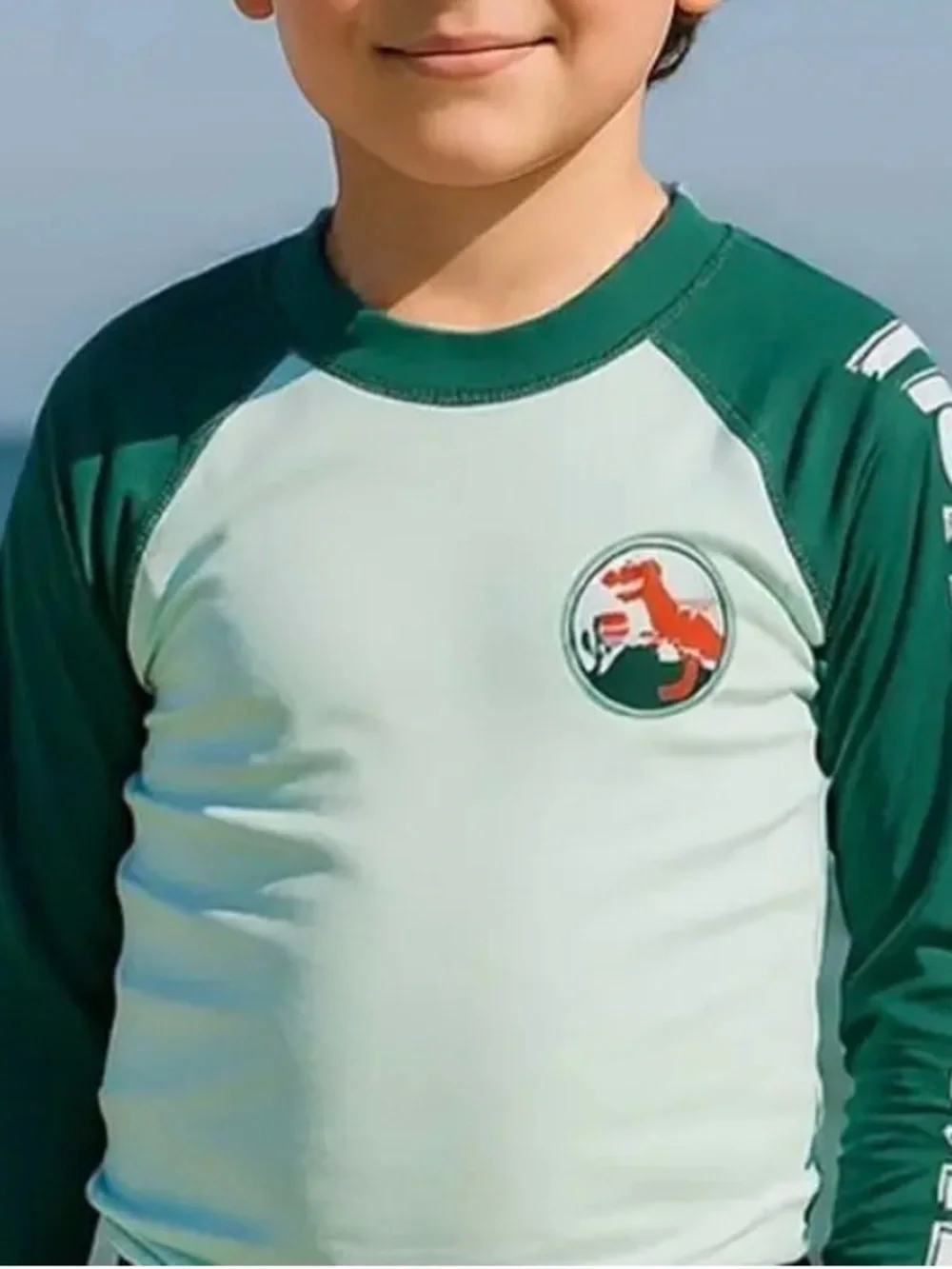 Carter's Green Two-Tone Dino Rashguard Swim Set